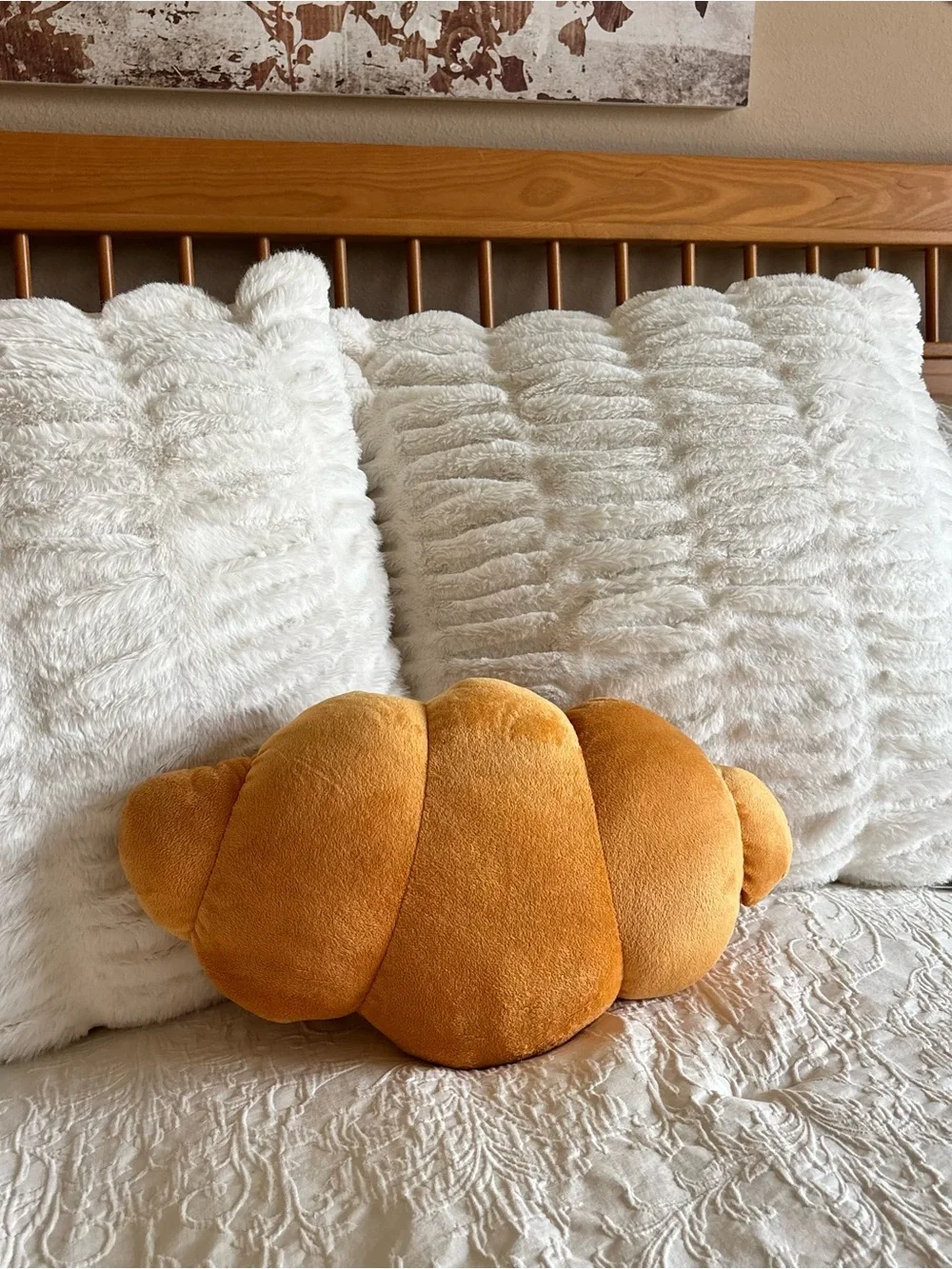 Croissant Decorative Plush Throw Pillow novelty pastry